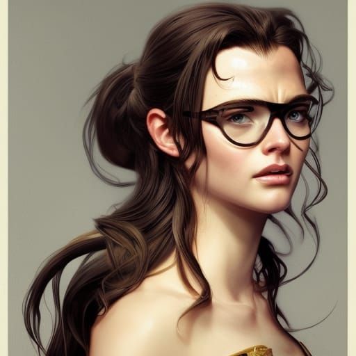 Glamorous Wonder Woman in Tuxedo, Concept Art by Artgerm