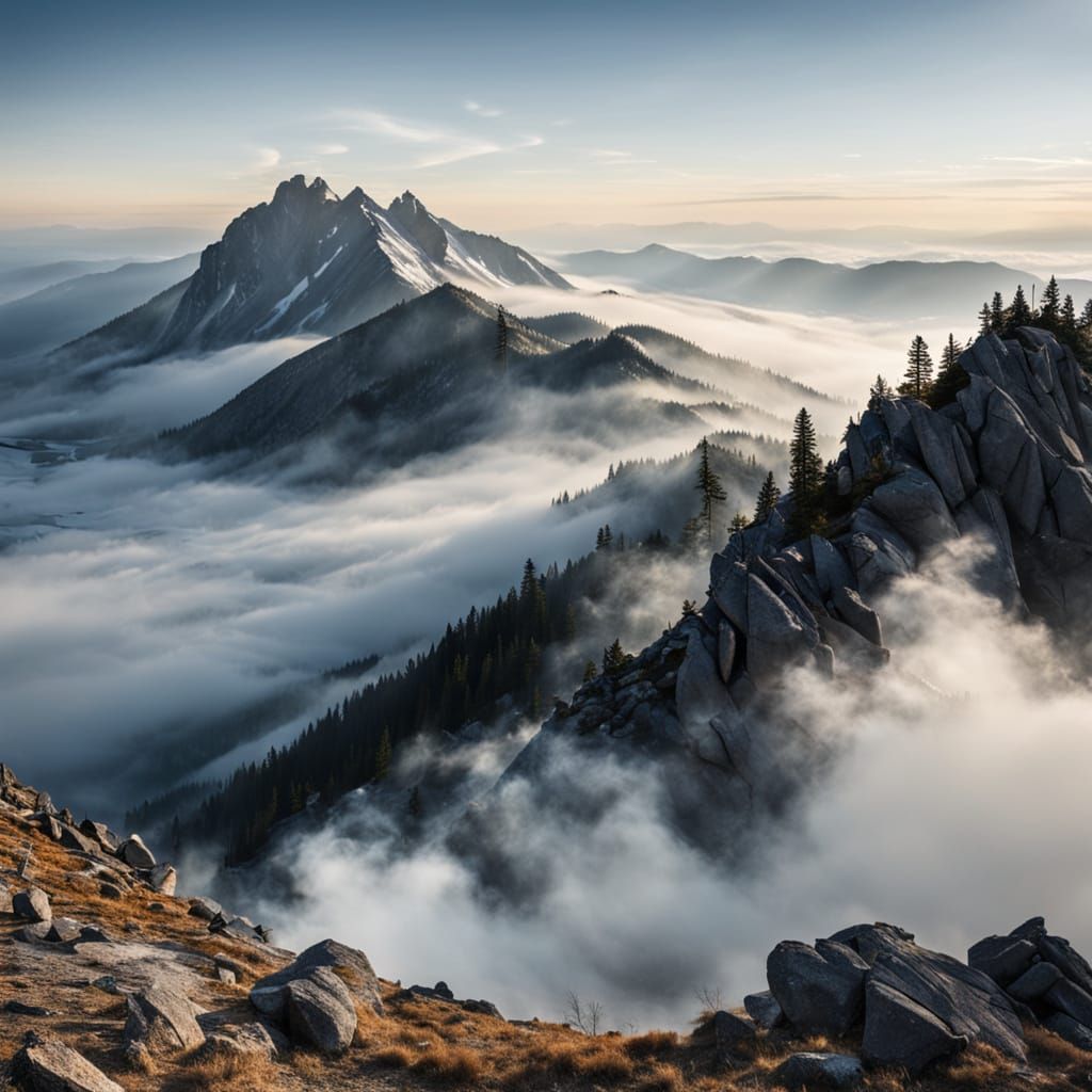 From the mountain top, Mist rises into the sky, Smoke without a fire. ~Valsa George  by @Jubrey