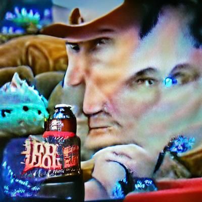 Joe Bob Briggs sitting with a cold bottle of Texas Lone Star watching ...