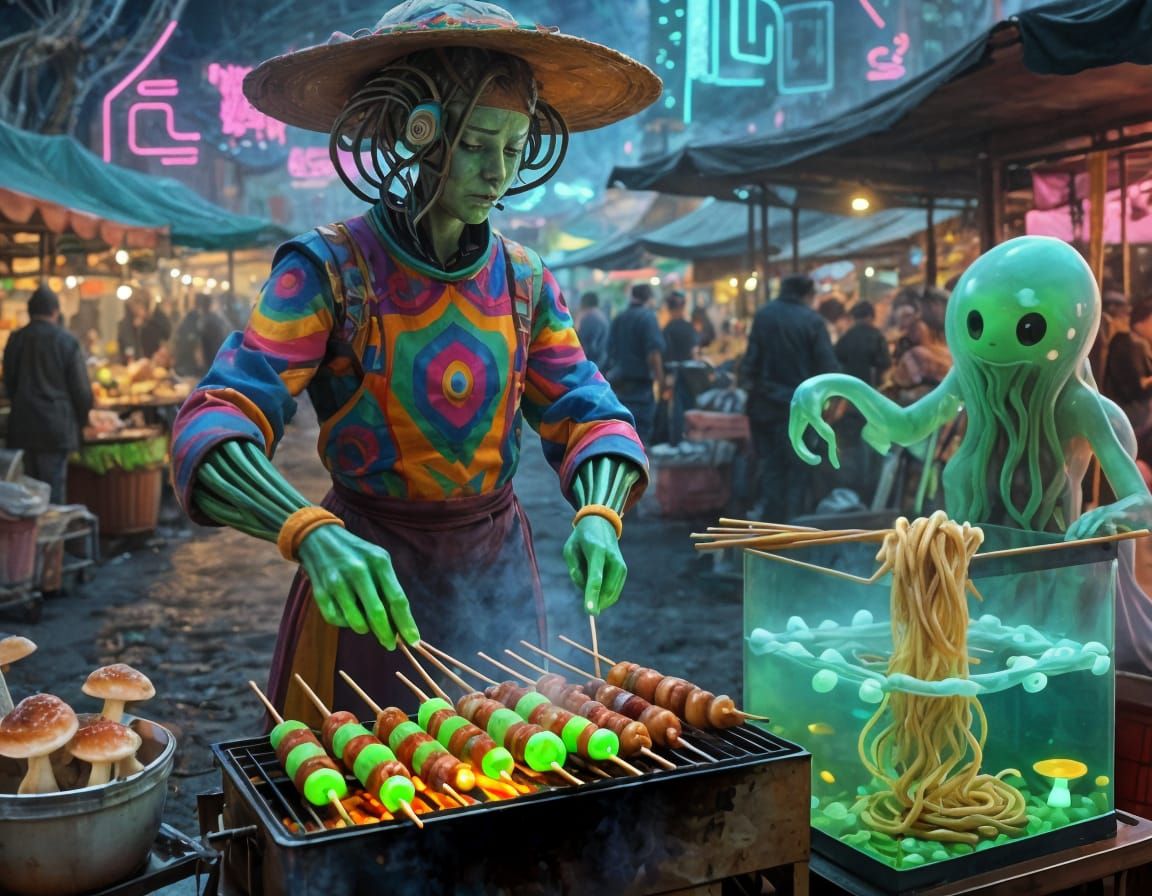 Exotic alien cuisine  by @Drone fly