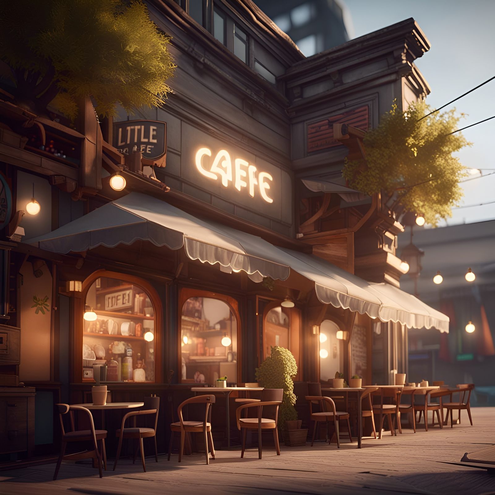 The little corner cafe - AI Generated Artwork - NightCafe Creator