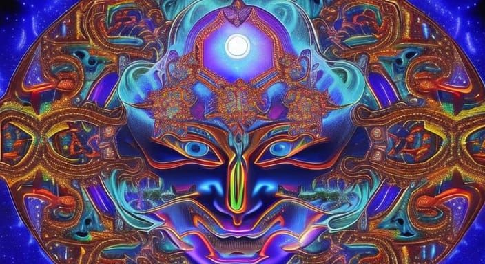 Dmt demon manifesting reality, self portrait, hyper, galacti...