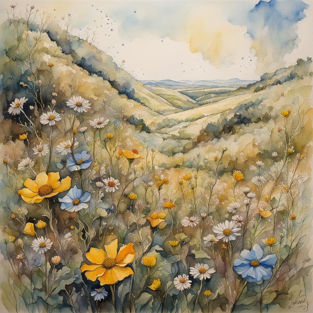LANDSCAPE OF WILDFLOWERS #1