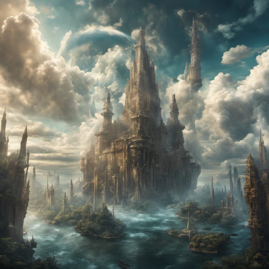 "Imagine a dreamy world where Atlantis rises among the cloud...