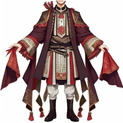 Male outfit with a slightly nipped-in waist design and soft gauze material for decoration(outfit)