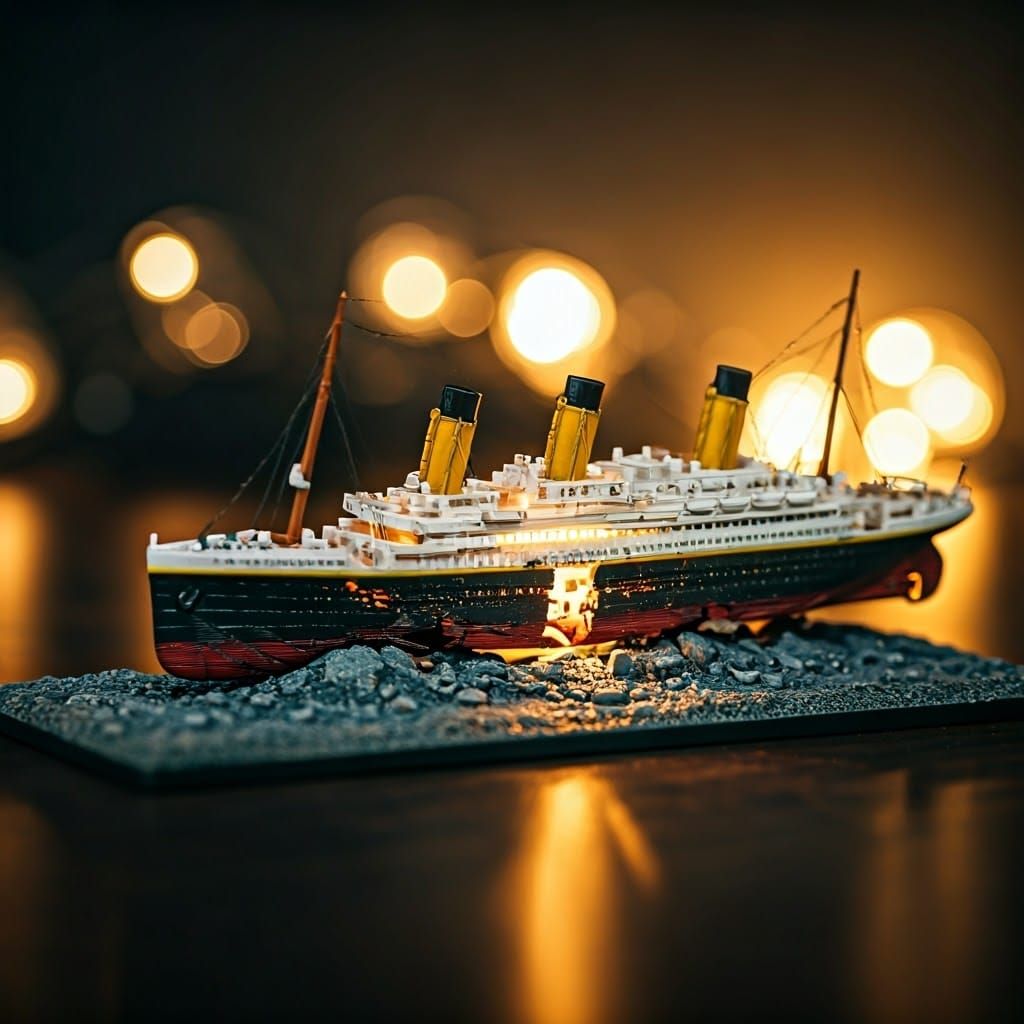 Illuminated, nostalgic diecast encased diorama of the broken...