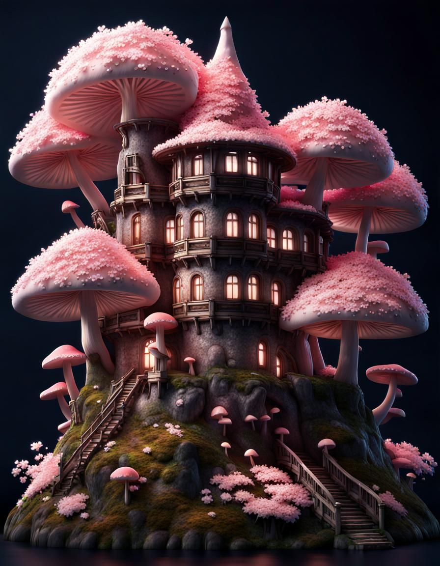 Mushroom Castle - AI Generated Artwork - NightCafe Creator