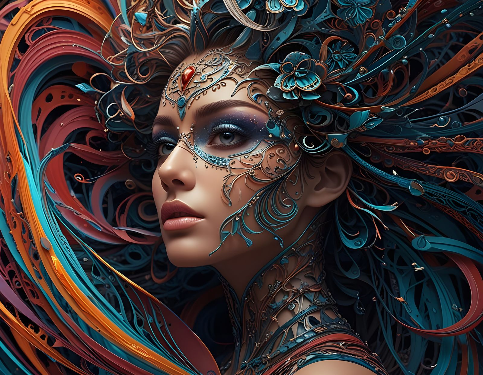 ❤️💐🎉🥳🍲 Street Carnival. Splash Art. Filigree.  by @ElyAl