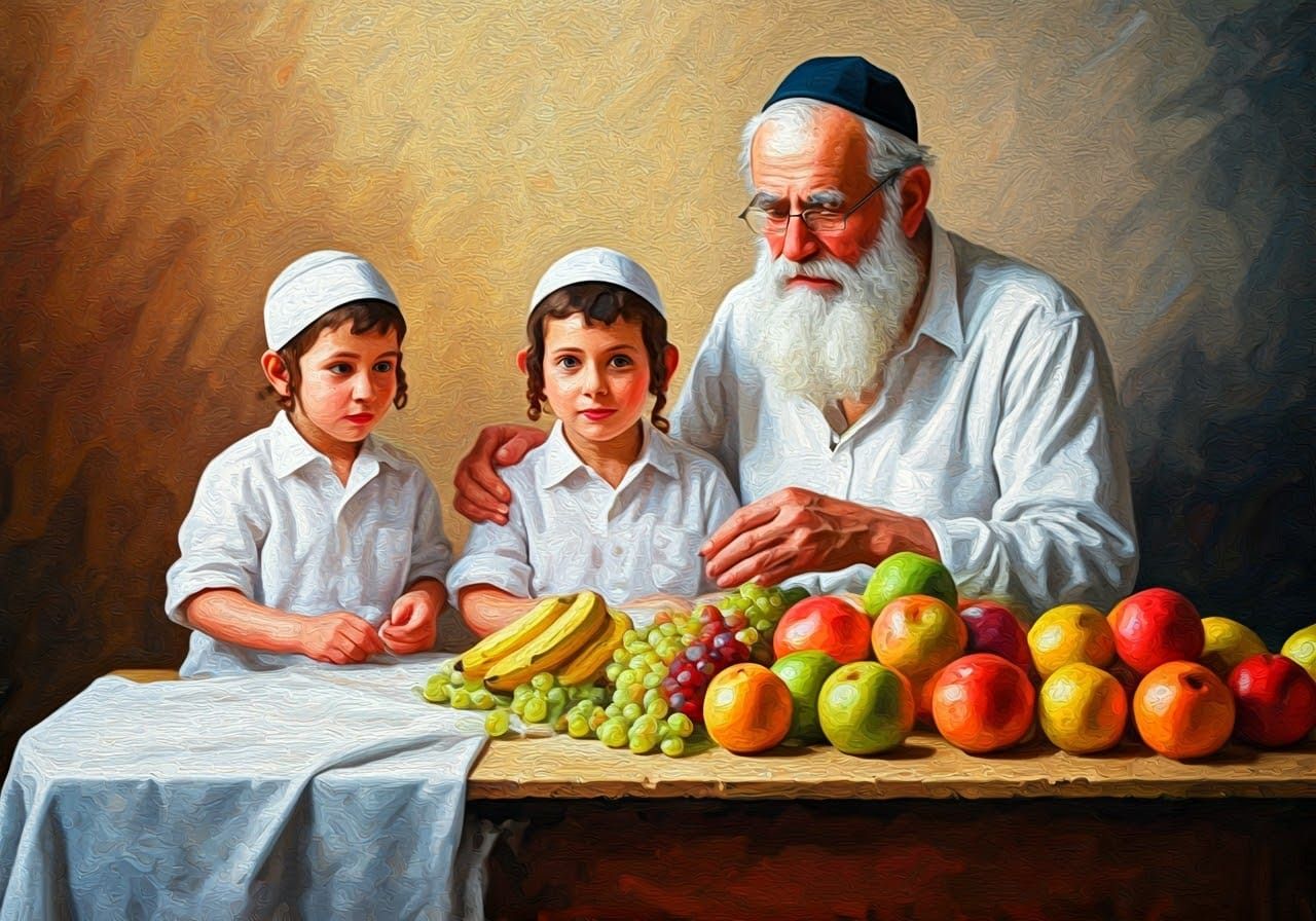 Joyful Orthodox Family Feast in Vibrant Oil Paint