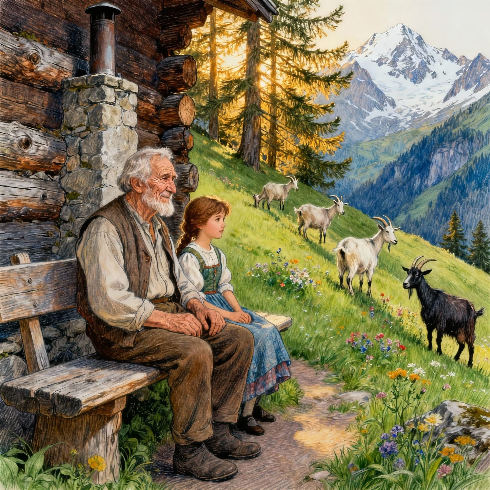 Heidi and Grandfather  by @Ailee