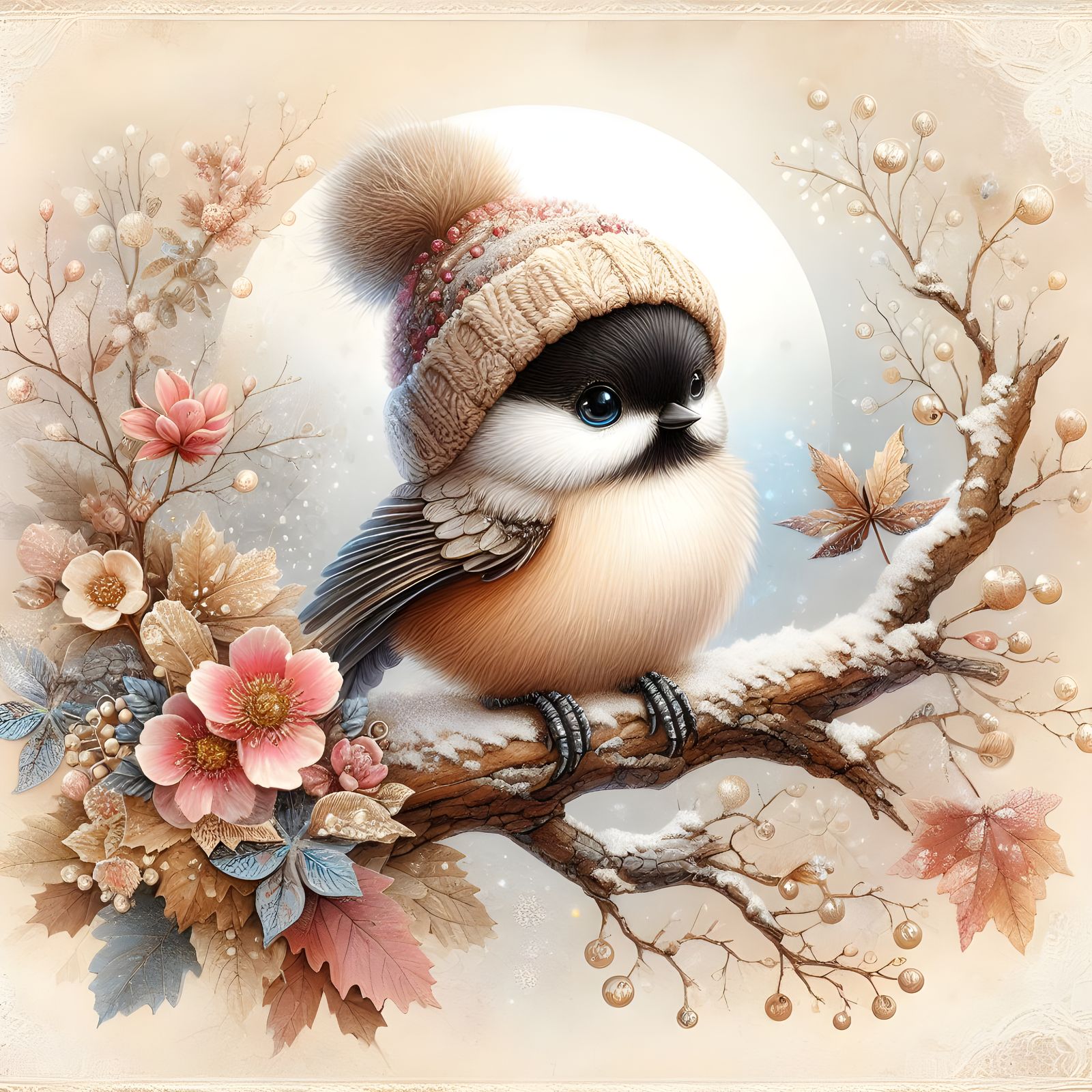 a cute chibi chickadee