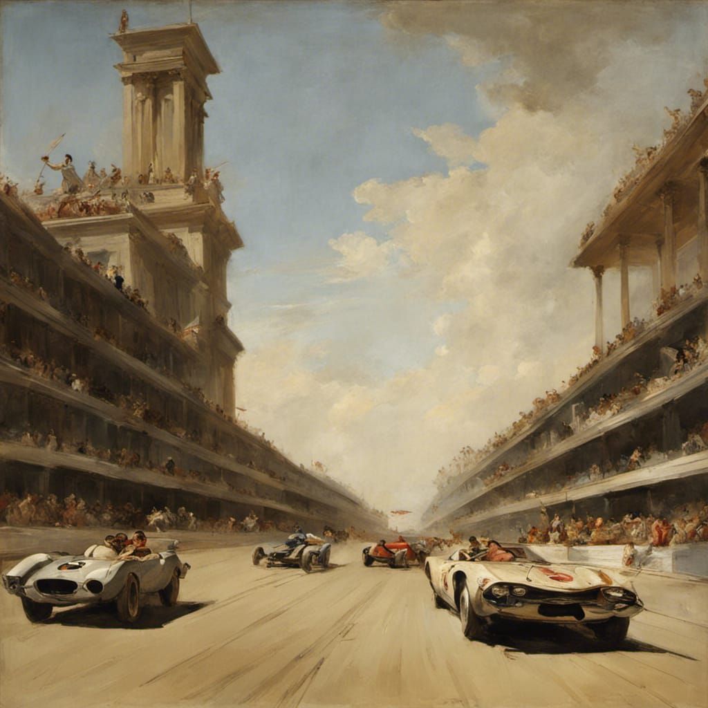 Cars racing on a race track by Tiepolo  by @mrclueis