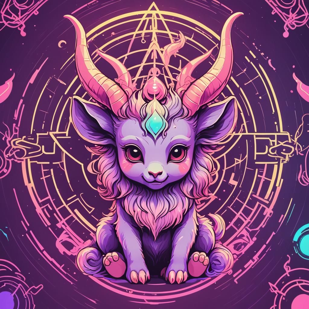 Synthwave Baphomet - AI Generated Artwork - NightCafe Creator