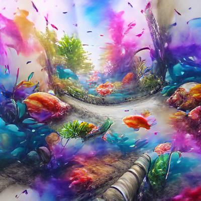 Beautiful underwater pathway surrounded by colorful fish 8k ...