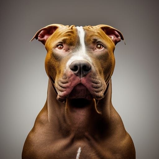Portrait of a Pitbull...made of bronze with intricate carvin...