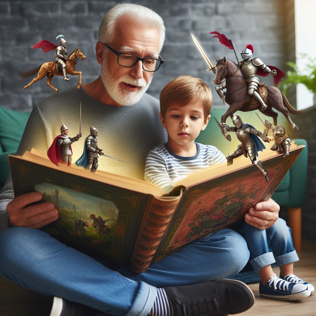 Reading with Grandpa  by @Carol B