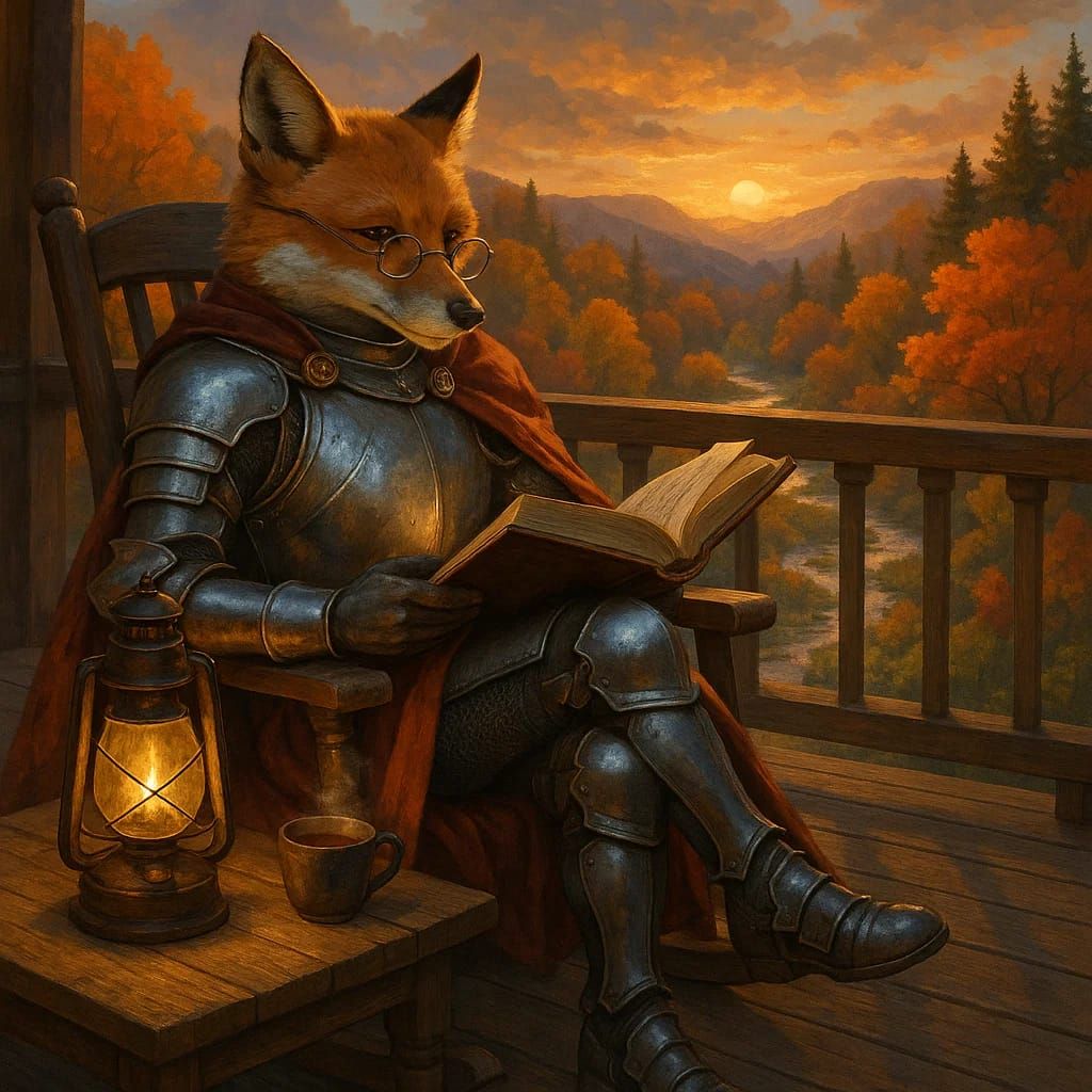 שועל קורא במרפסת