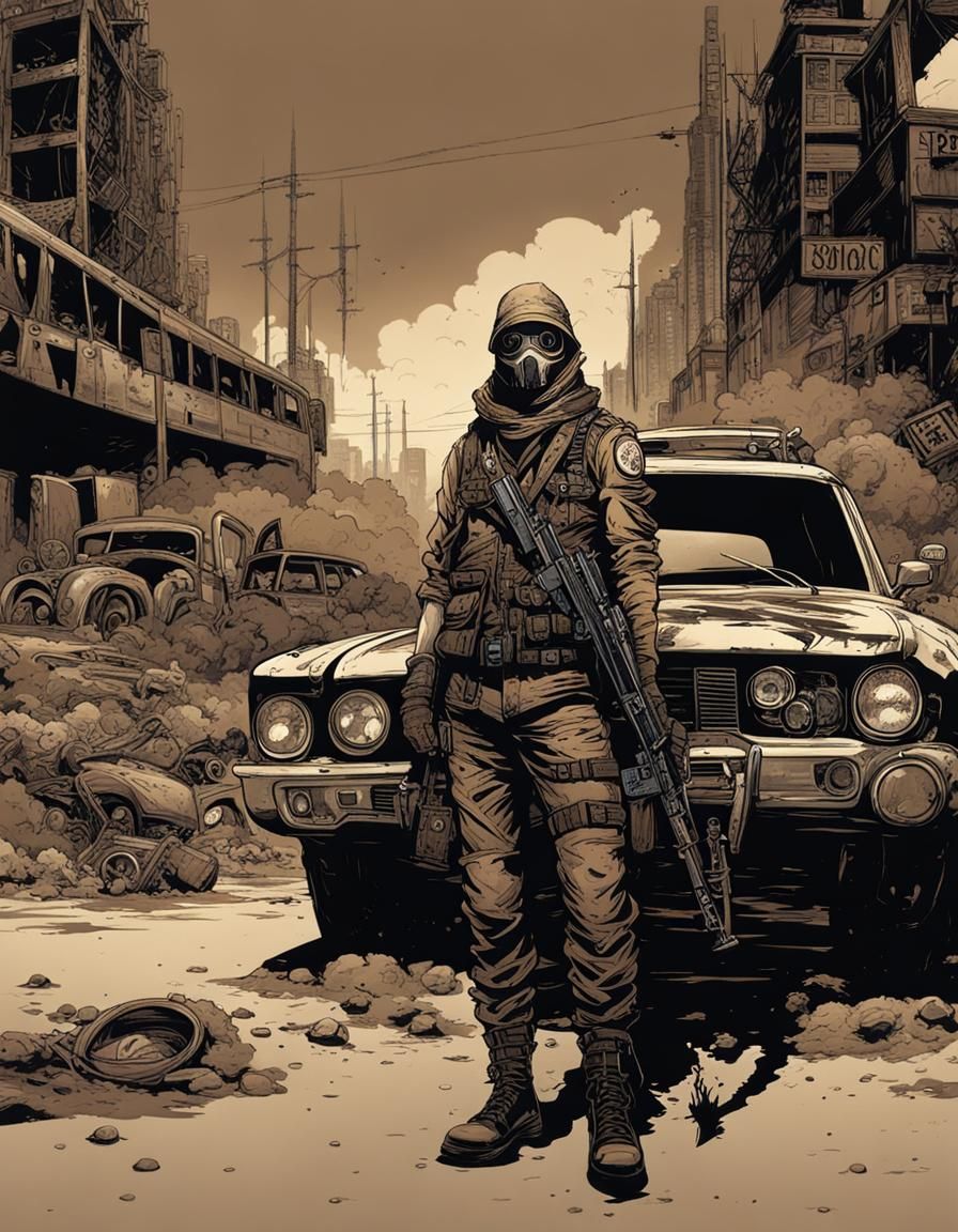 Post-Apocalyptic Character with a Gun  by @Haywire97721