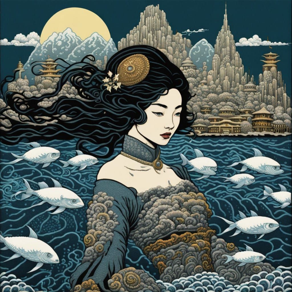 Among clouds and fishes  by @BunnyFooFoo