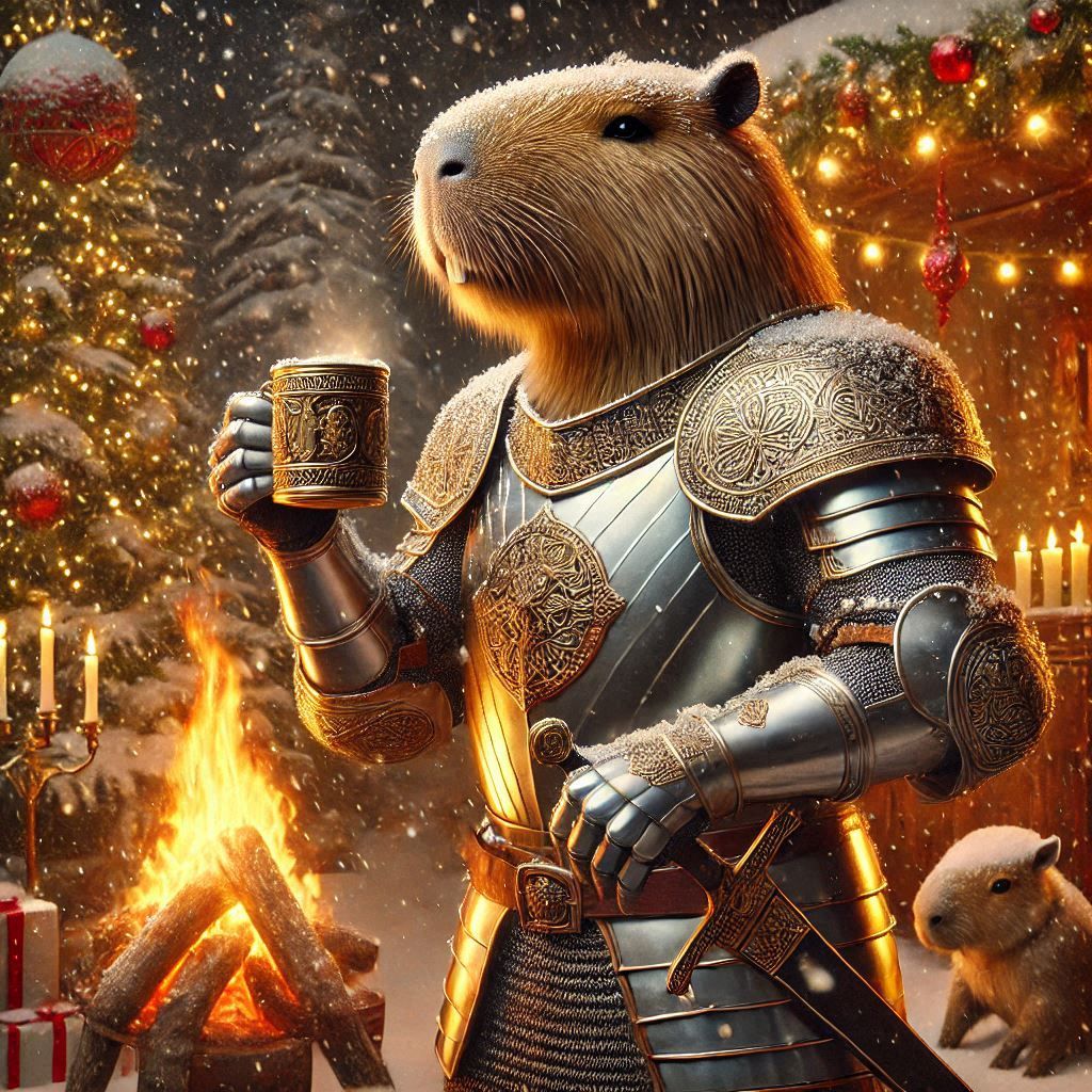 Winter Capybara Knight