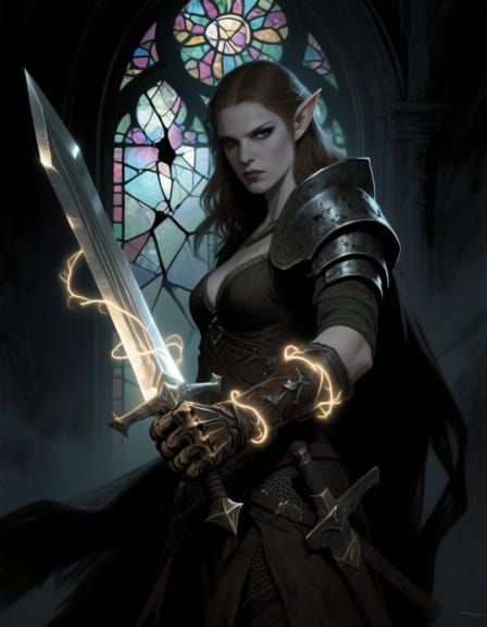 Dangerous Elf with a large sword