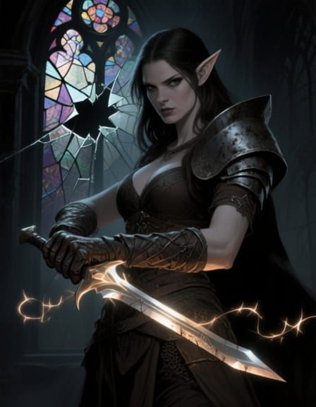 Dangerous Elf with a large sword