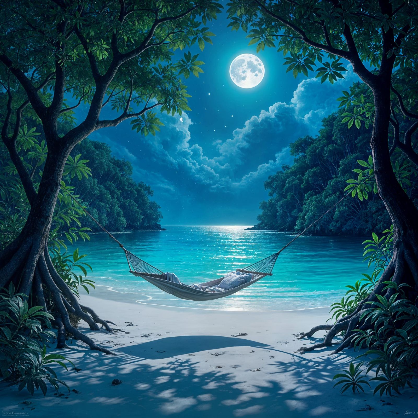 Hidden Moon light cove  by @Cephalopodii