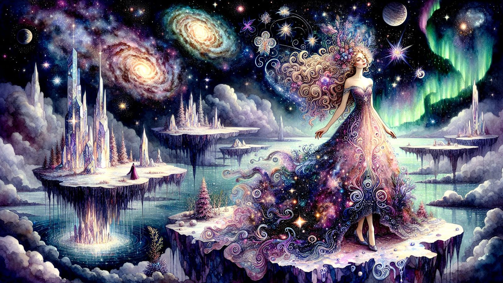 Cosmic Elegance on a Floating Island