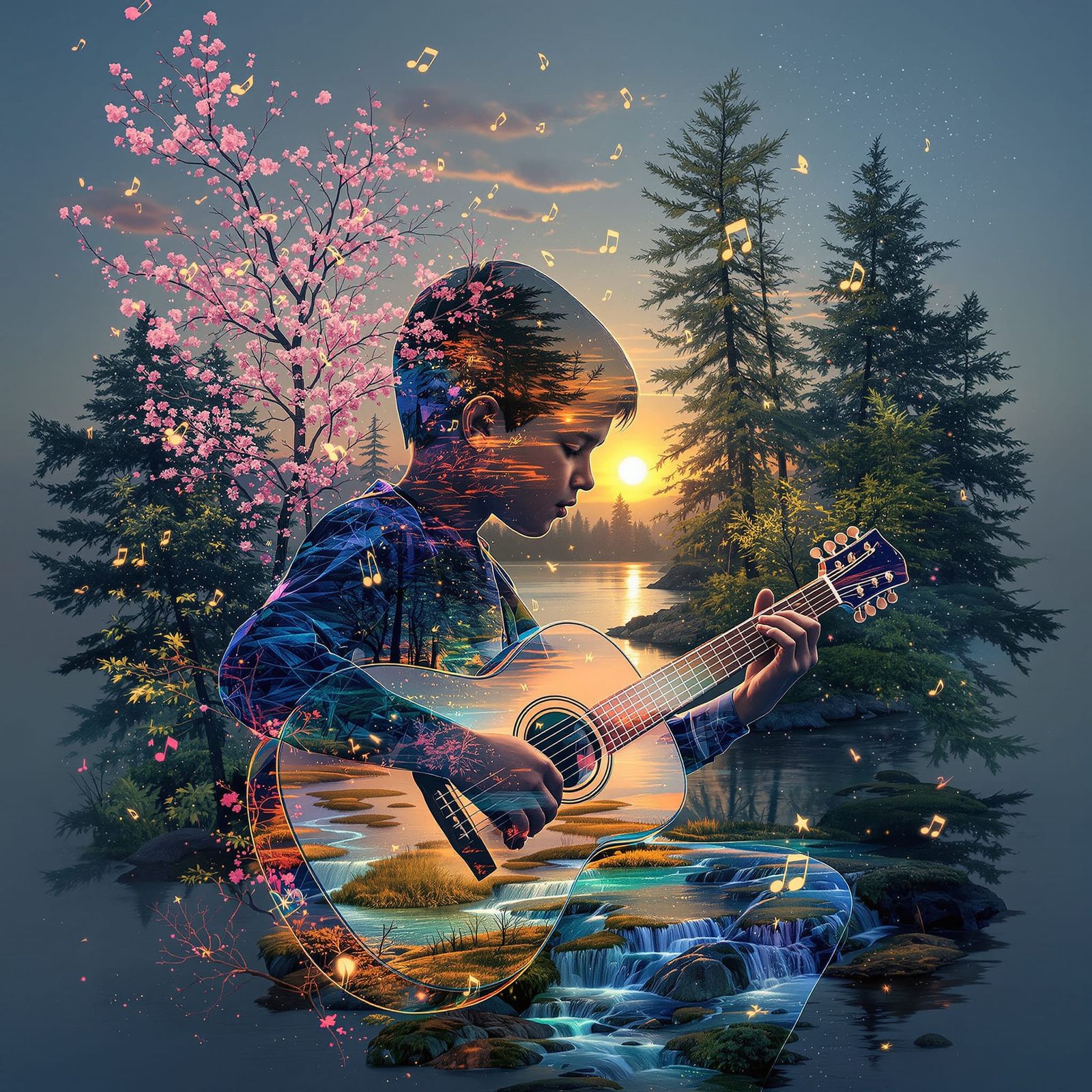 Double exposure of a child  by @nechami