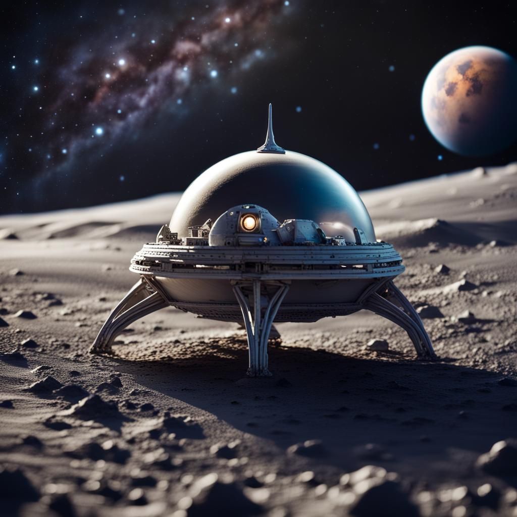 Photograph, Macro, miniature alien spaceship with alien in it on the ...