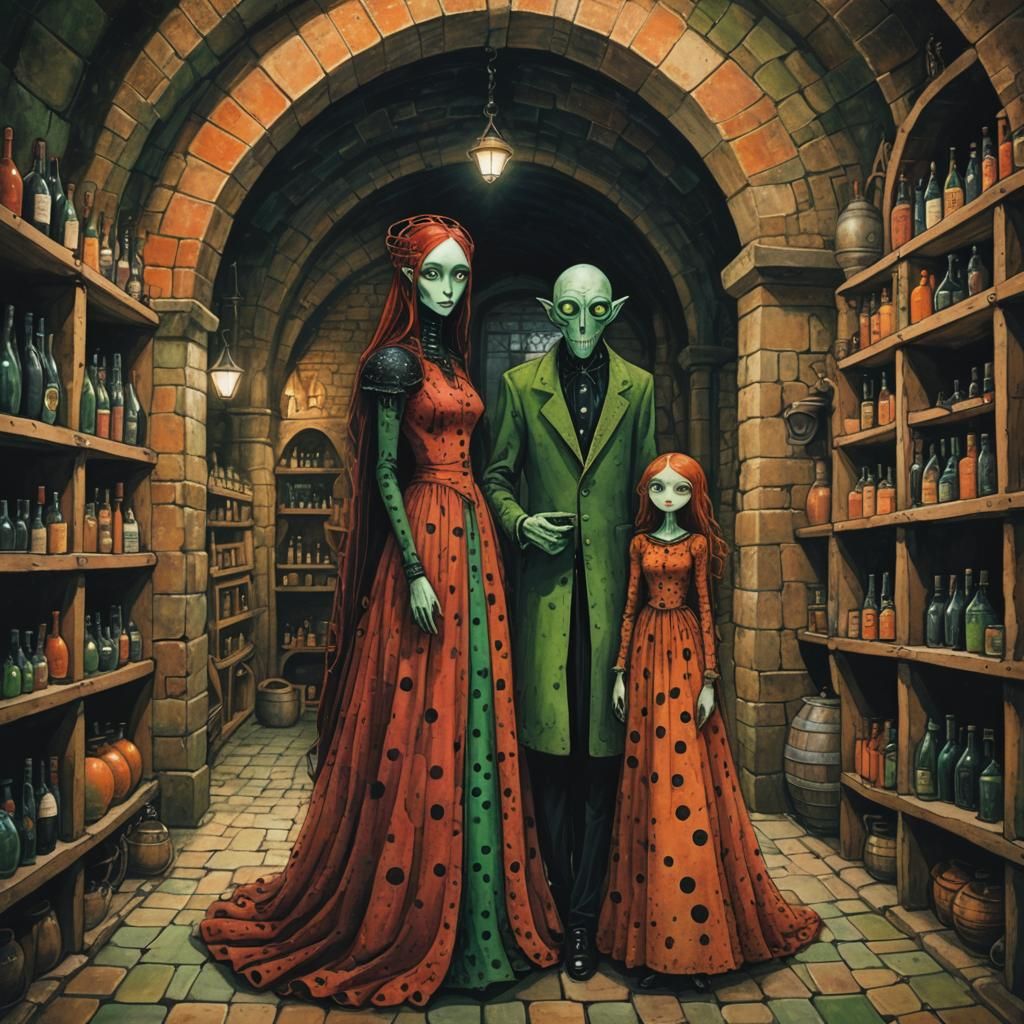 Family in winery Cellar AI Generated Artwork NightCafe Creator