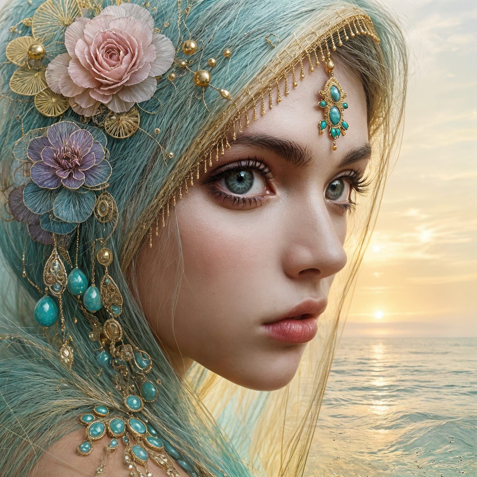 Turquoise Elegance at Sunset