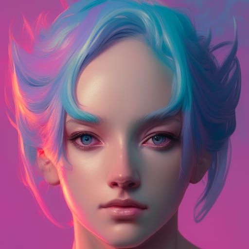 Pink and cyan - Queen - AI Generated Artwork - NightCafe Creator