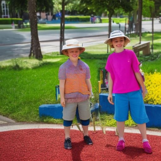 Vibrant Childhood Moments in Urban Playground