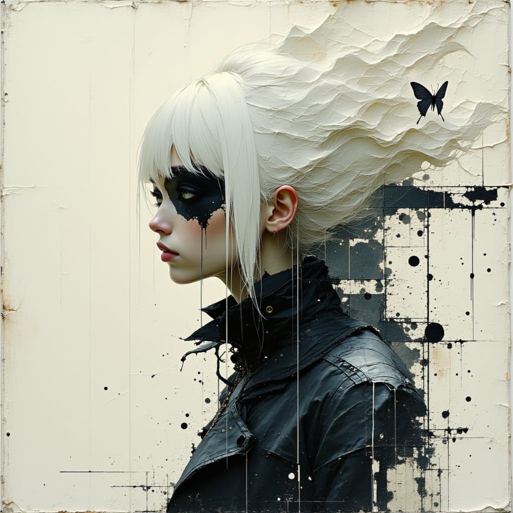 Funky Sci-Fi Woman with Gravity-Defying Hair