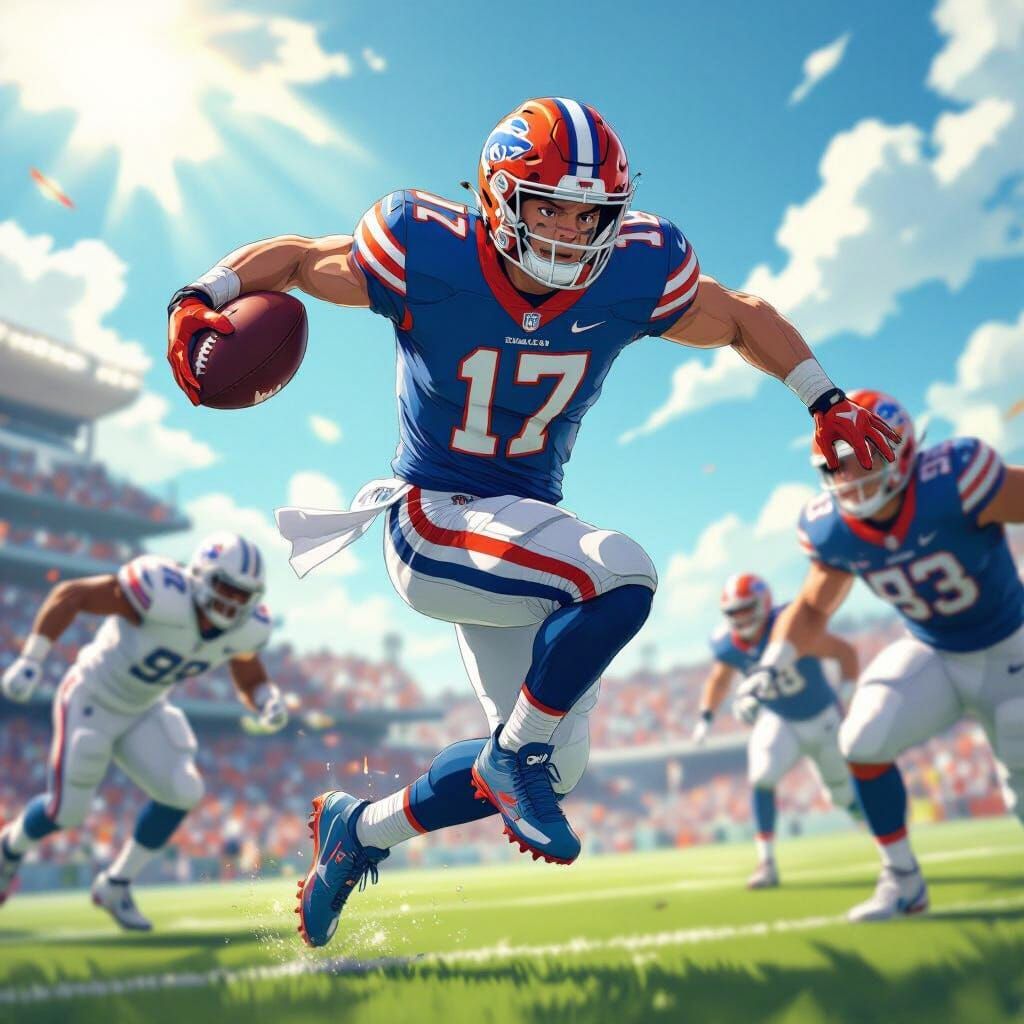 buffalo bills qb josh allen number 17 hurdling defenders