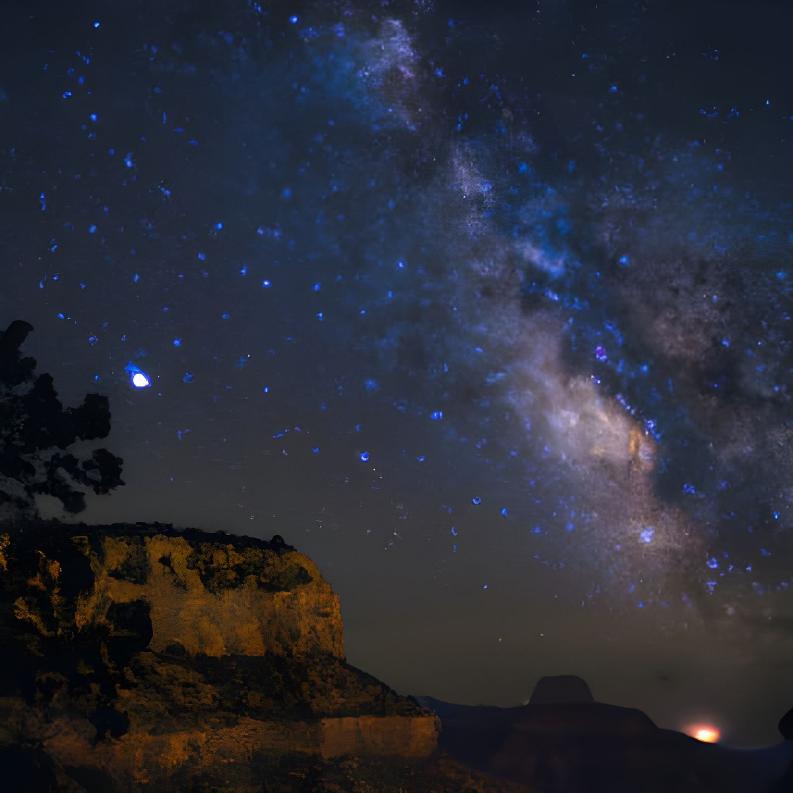 Starry night sky from the Grand Canyon