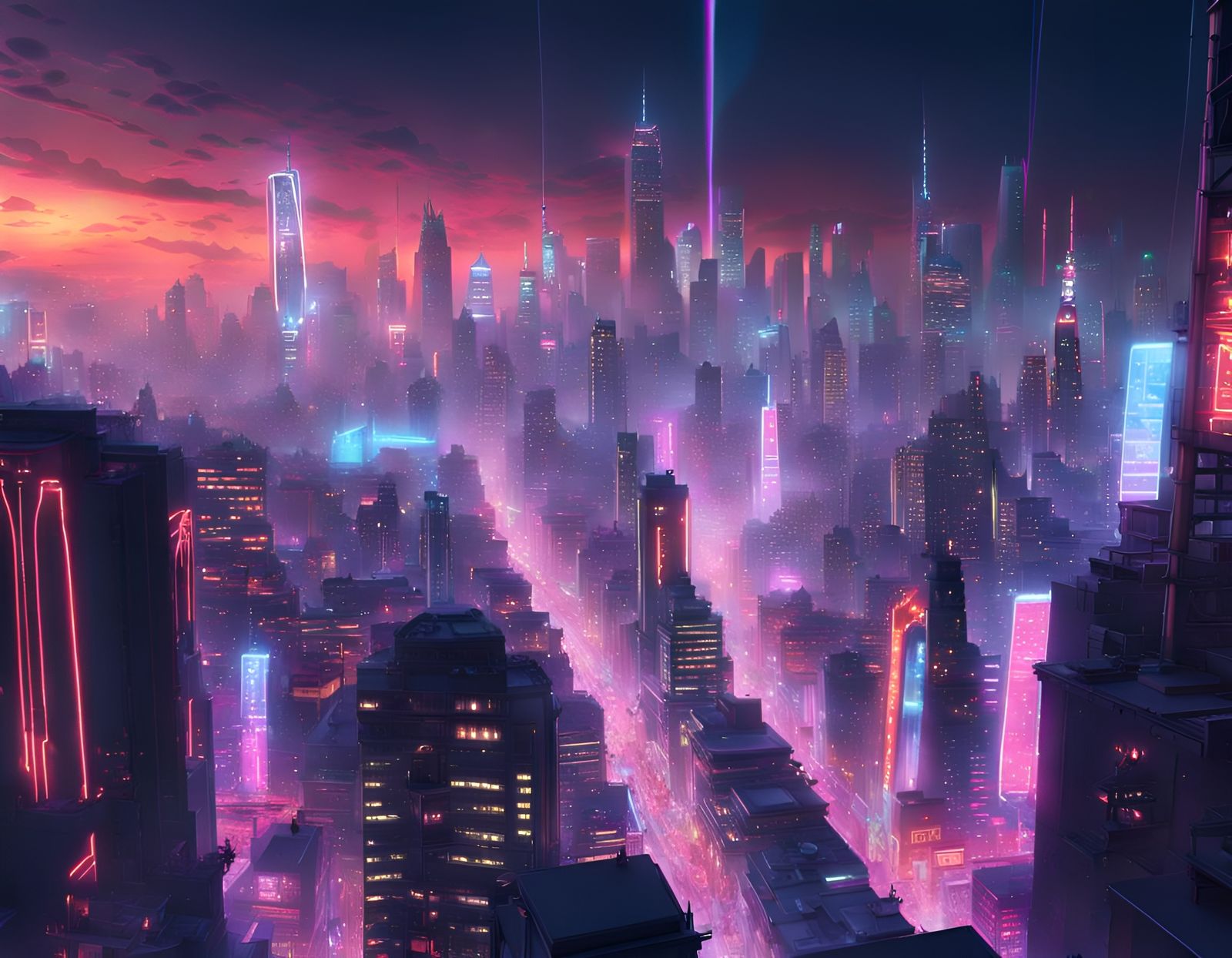 Cyberpunk city - AI Generated Artwork - NightCafe Creator