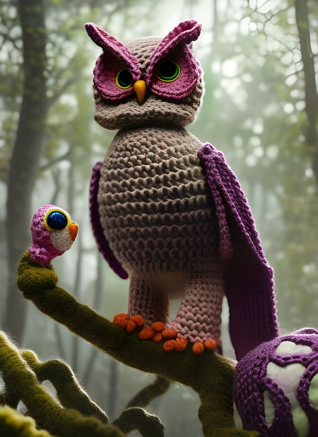 Yarn Owl AI Generated Artwork NightCafe Creator