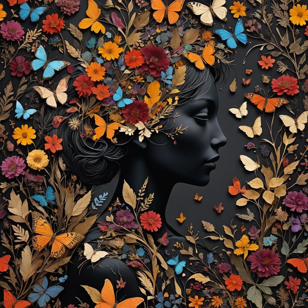 Beautiful lady silhouette