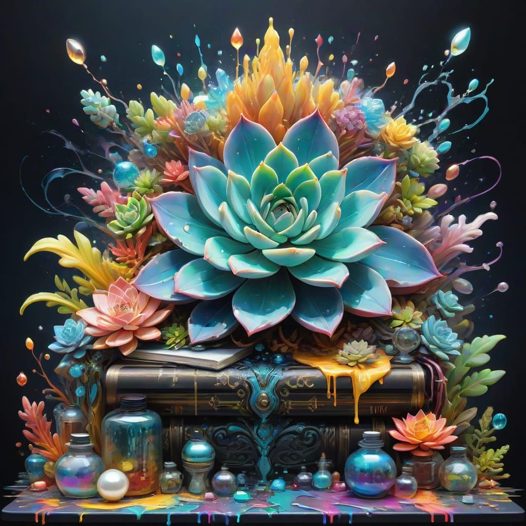 Luminous Apothecary Sanctuary in Splendid Graffiti Art
