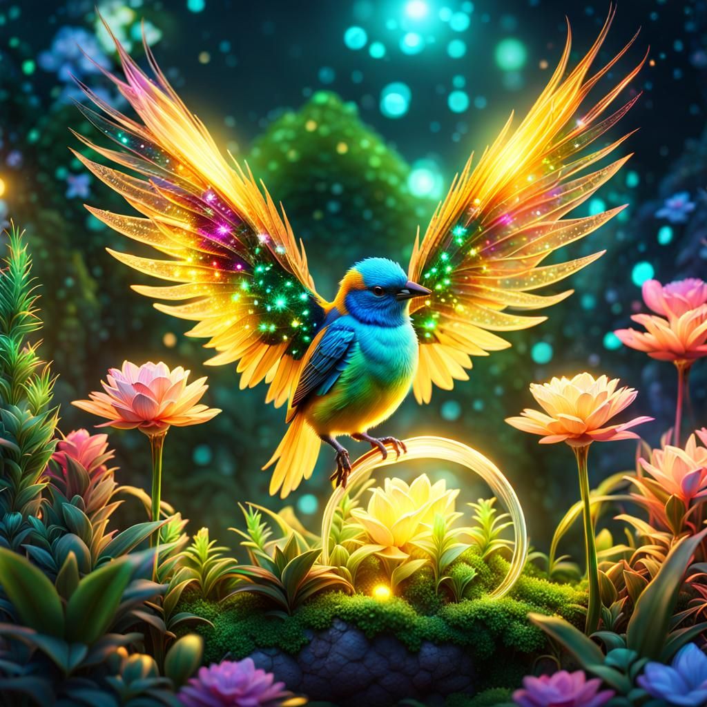 Rainbow Bird  by @Silentone