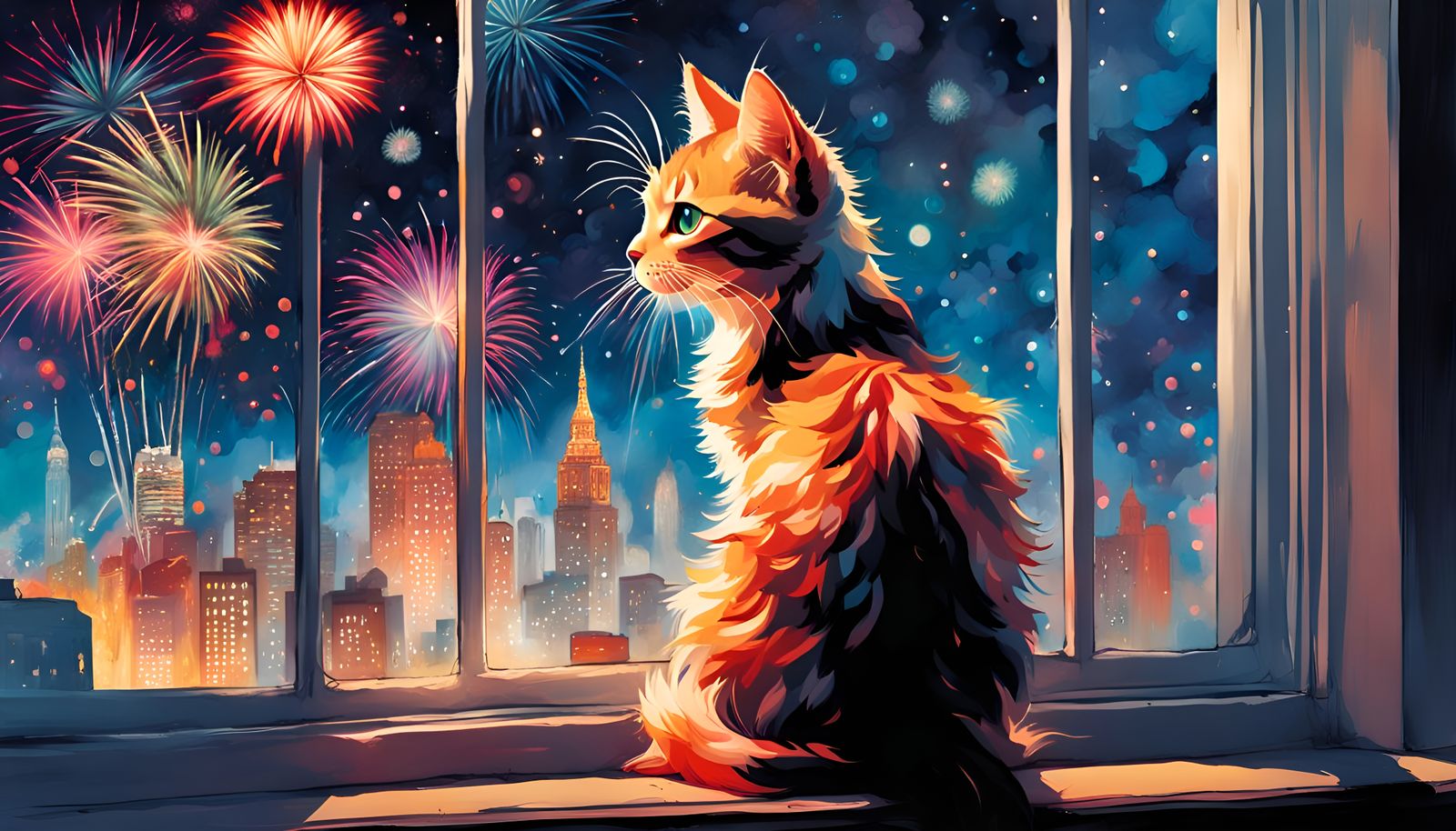 Kitten on New Year's Eve