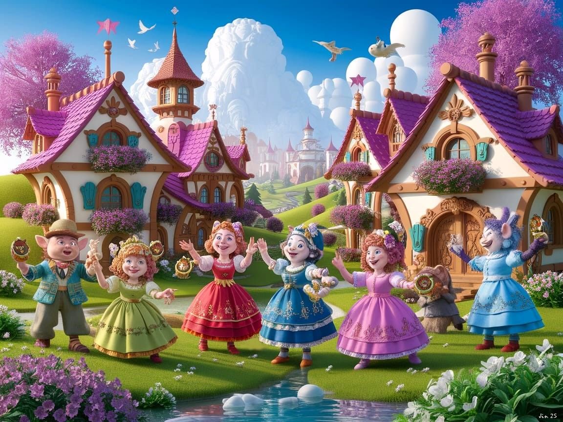 Spring party in the village