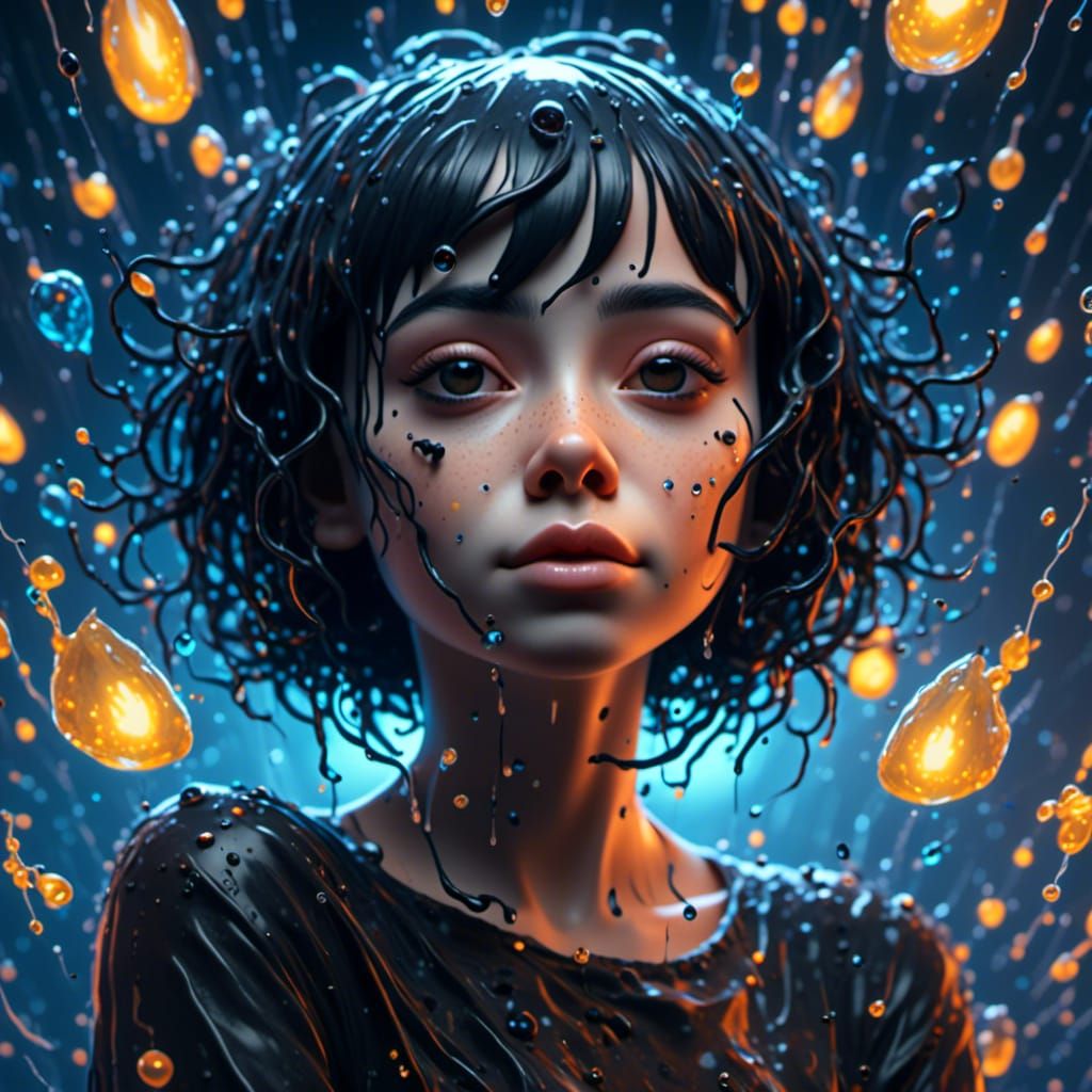 Gothic Starry Night Portrait in Hyperrealistic Style