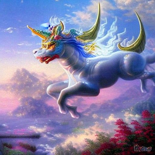 blue Qilin in the sky