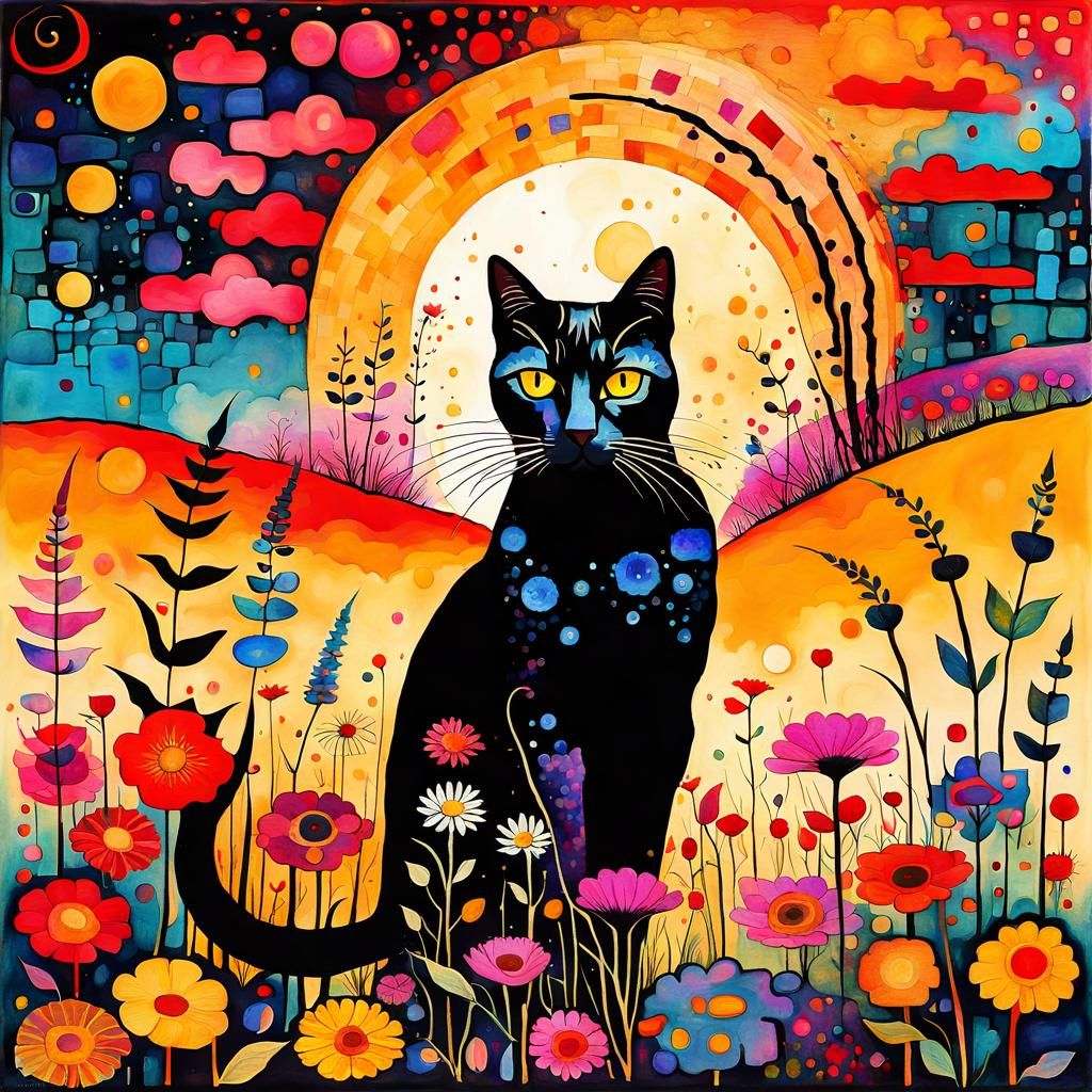 A Tall Black Cat - Ai Generated Artwork - Nightcafe Creator