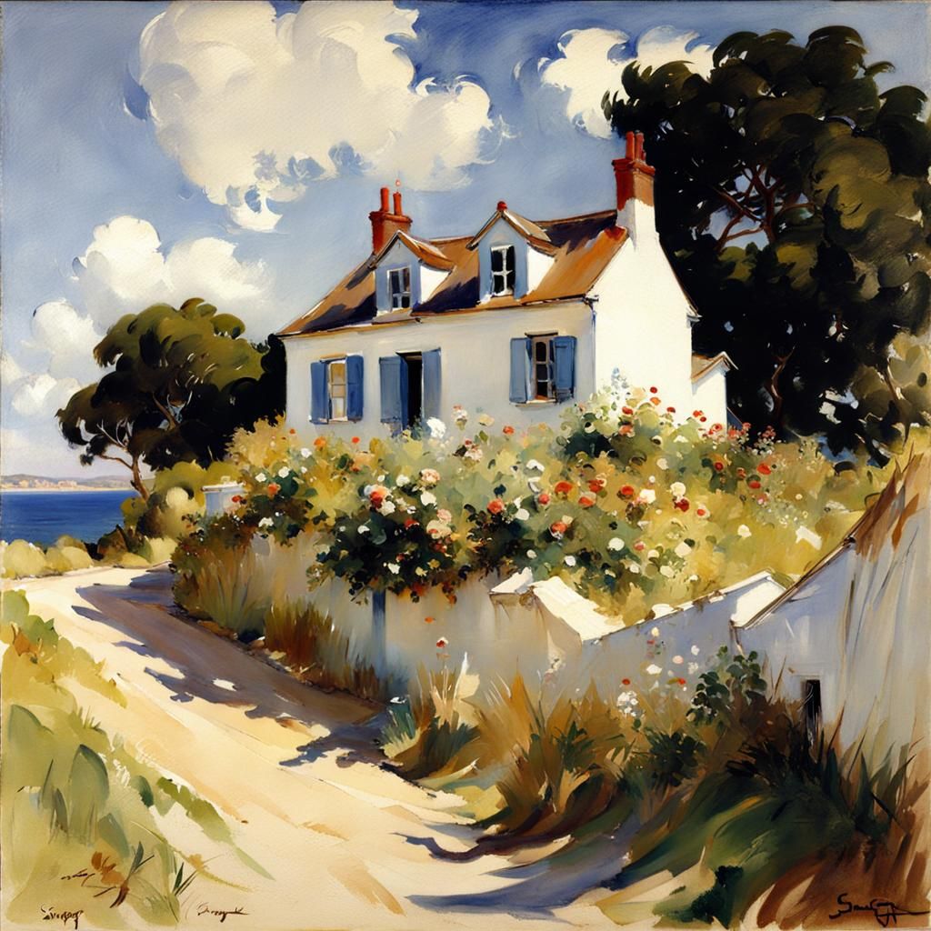 A coastal cottage and a profusion of flowers