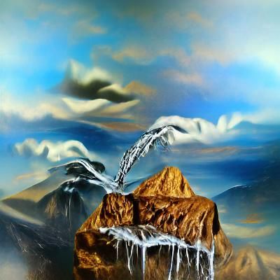 Waterfall and mountains beautiful 8k photorealistic