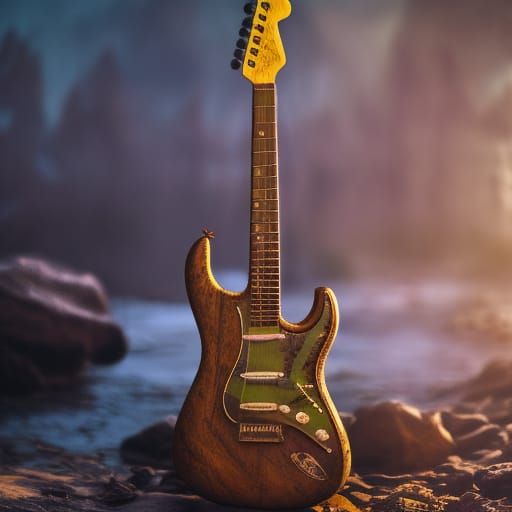 Fender Stratocaster made from gnarled wood